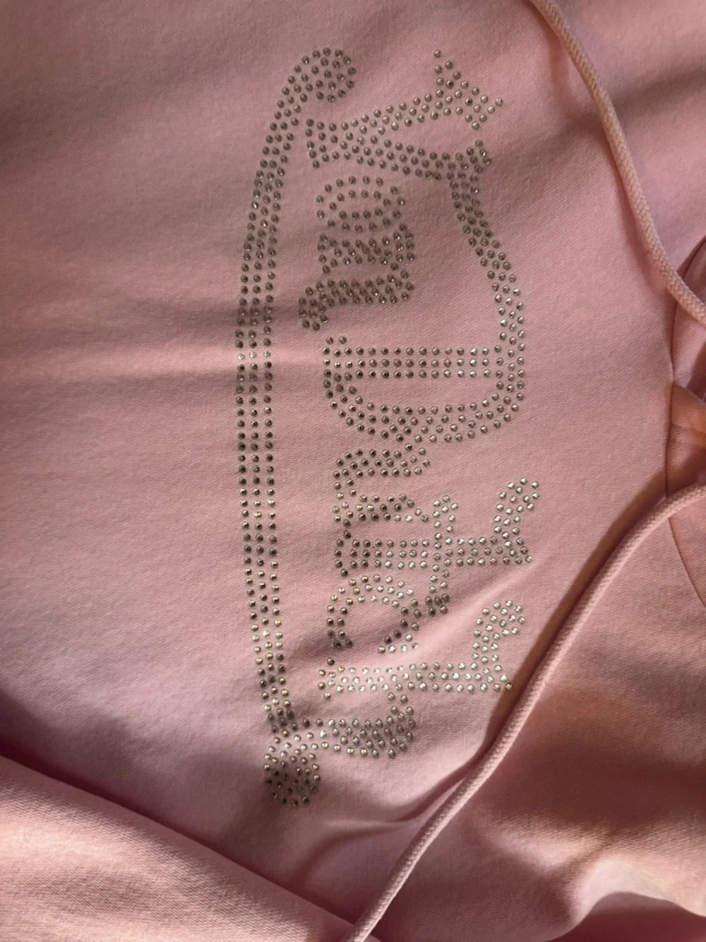 Von Dutch Pink Rhinestone cropped hoodie - Picture 2 of 6